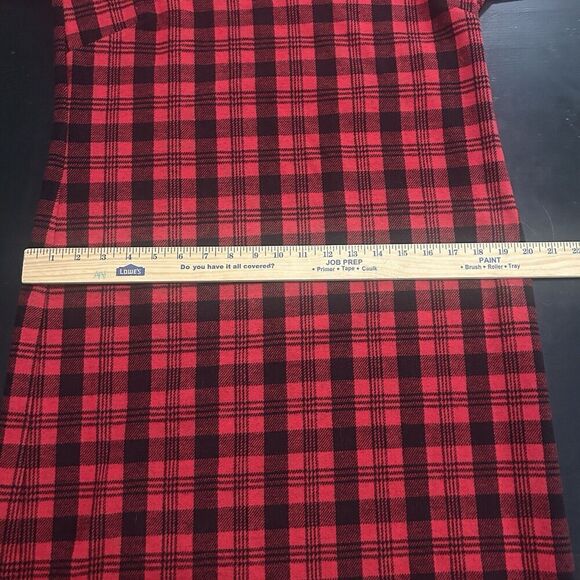 Talbots Tartan Plaid Sheath Dress Red Black Holidays Christmas Size medium - Picture 9 of 13